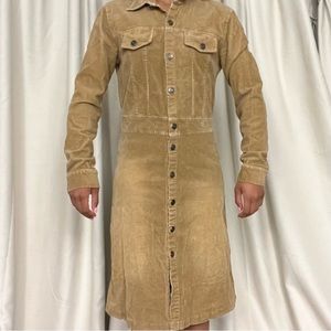 Corduroy tan midi dress